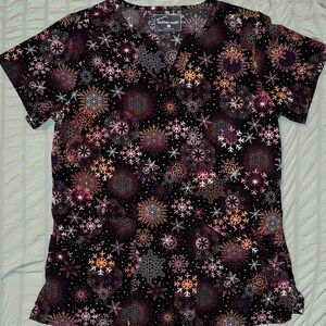 Butter Soft Women's Snowflake Scrub Top